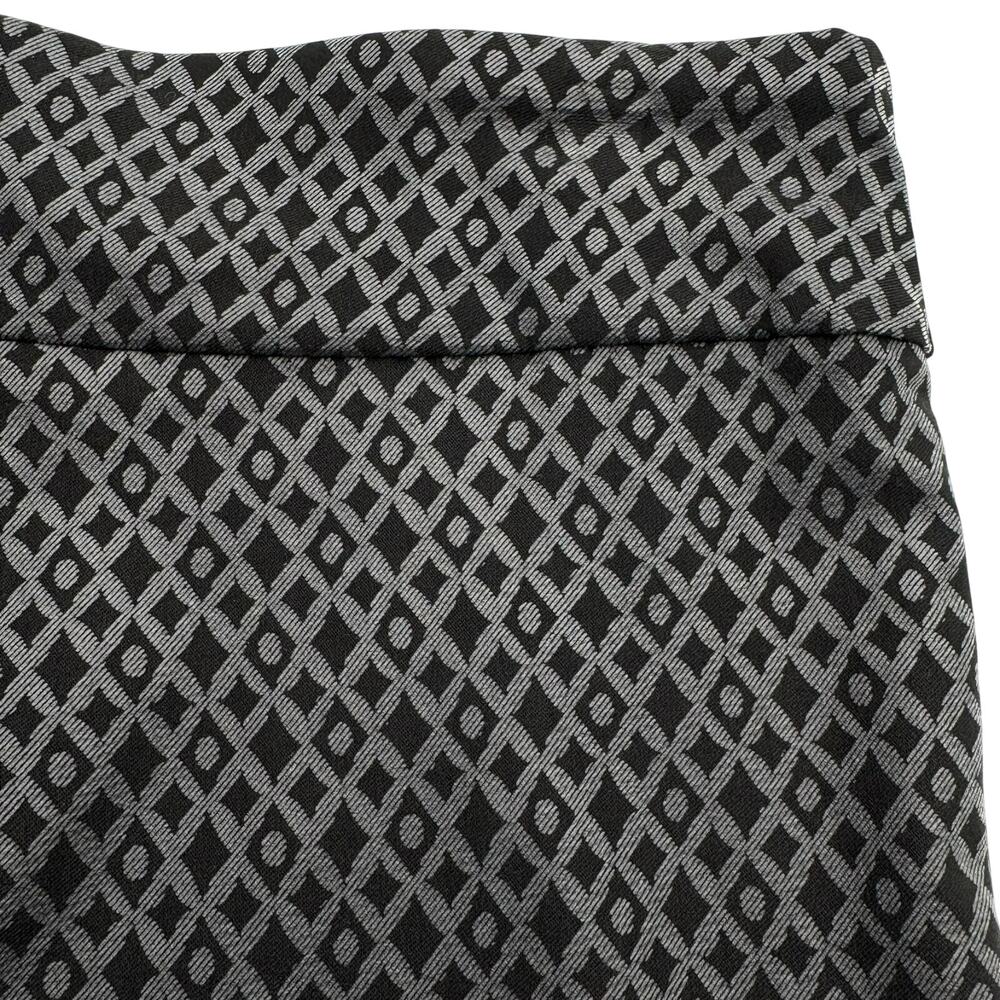 KRAZY LARRY NWT Women's 12 Gray Black Diamond Print Classic Pull-On Ankle Pants